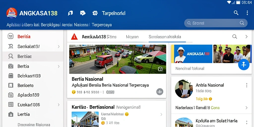 Tampilan antarmuka aplikasi ANGKASA138 yang bersih dan informatif.