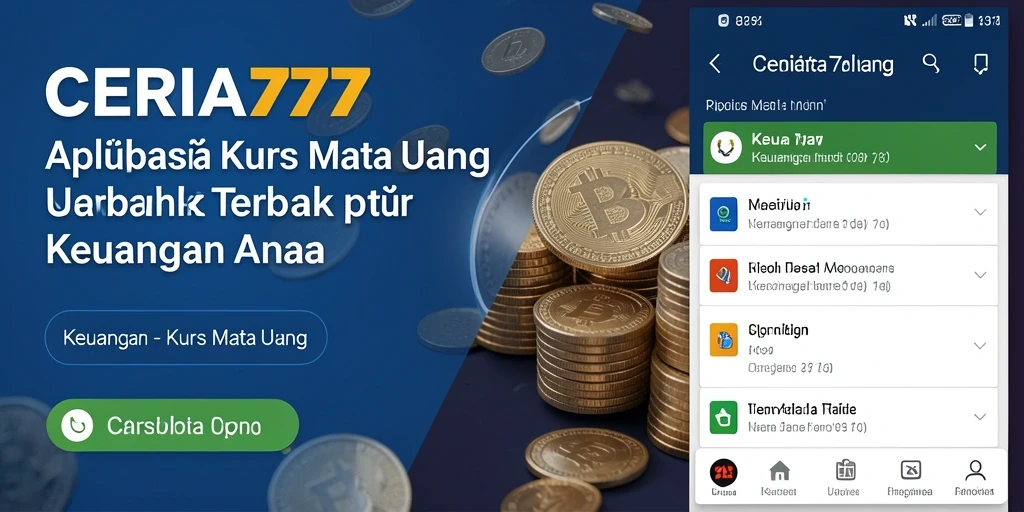 Tampilan antarmuka utama CERIA777 dengan fitur Kurs Mata Uang.