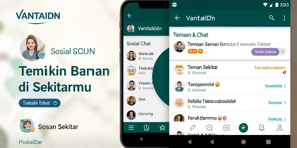 Antarmuka VANTAIDN yang intuitif dan mudah digunakan untuk mencari teman.