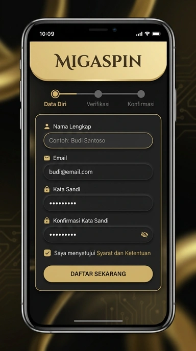 Tampilan halaman daftar migaspin