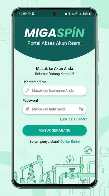 Tampilan halaman login migaspin